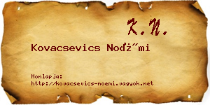 Kovacsevics Noémi névjegykártya