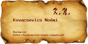 Kovacsevics Noémi névjegykártya